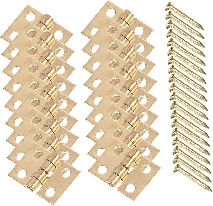 Mini Brass Hinges Gold For Jewelry Boxes Wooden Projects And Small Retro Design - Image 1