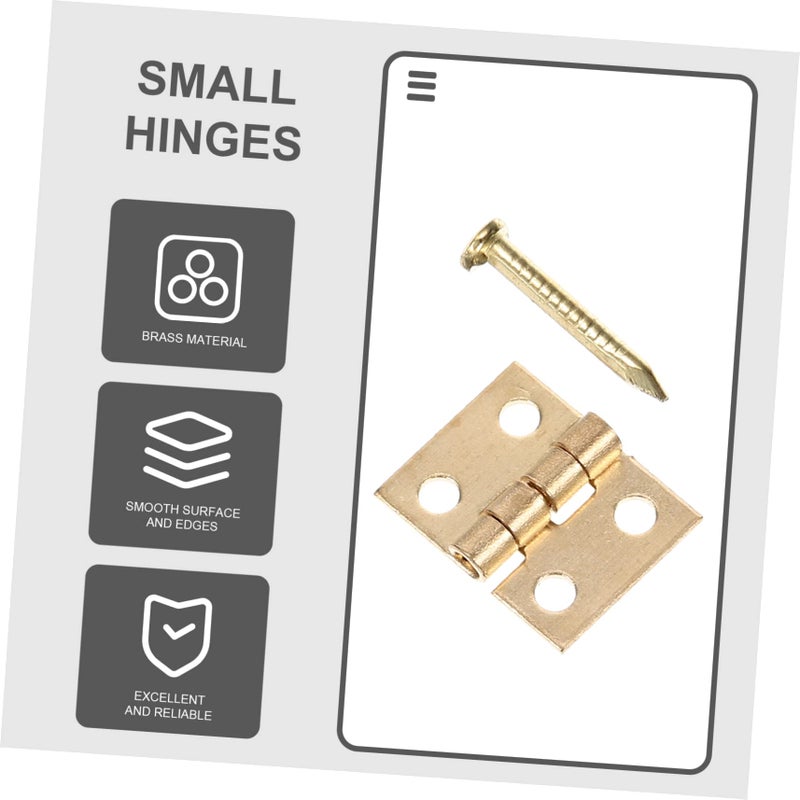 Mini Brass Hinges Gold For Jewelry Boxes Wooden Projects And Small Retro Design - Image 4
