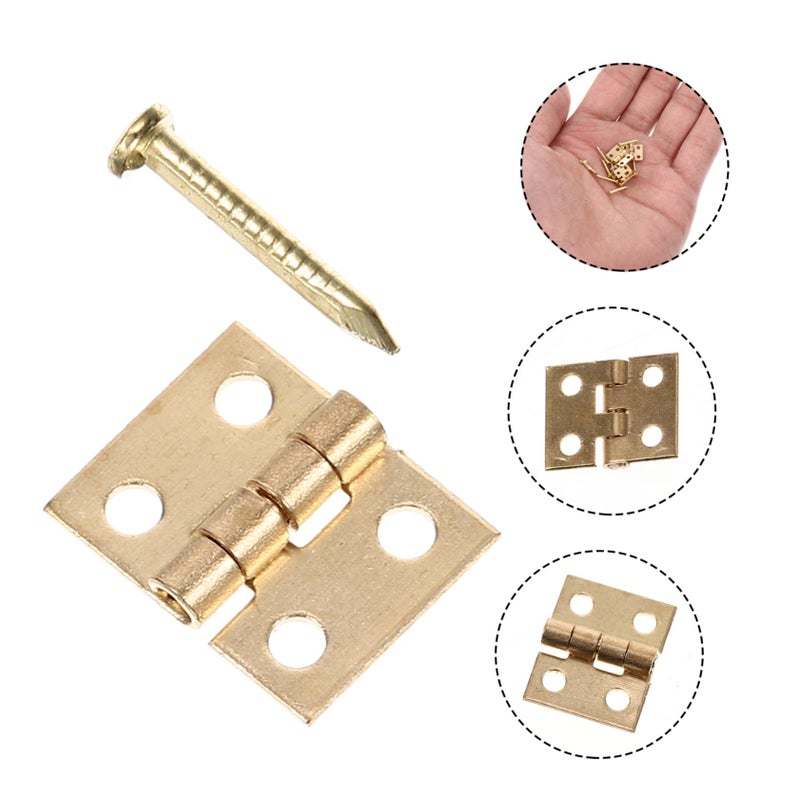 Mini Brass Hinges Gold For Jewelry Boxes Wooden Projects And Small Retro Design - Image 3