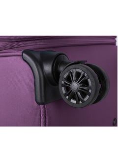 Unisex Soft Travel Bag Medium Luggage Trolley Polyester Lightweight Expandable 4 Double Spinner Wheeled Suitcase with 3 Digit TSA lock E751 Purple - pzsku/ZBBC5BAC4292739EED3C4Z/45/_/1715413490/aca5b08a-8fd4-4bc0-94b9-6e38576c1949