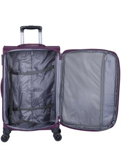 Unisex Soft Travel Bag Medium Luggage Trolley Polyester Lightweight Expandable 4 Double Spinner Wheeled Suitcase with 3 Digit TSA lock E751 Purple - pzsku/ZBBC5BAC4292739EED3C4Z/45/_/1715413520/eb3b2200-4aaa-45d2-843b-3e18684e7d25