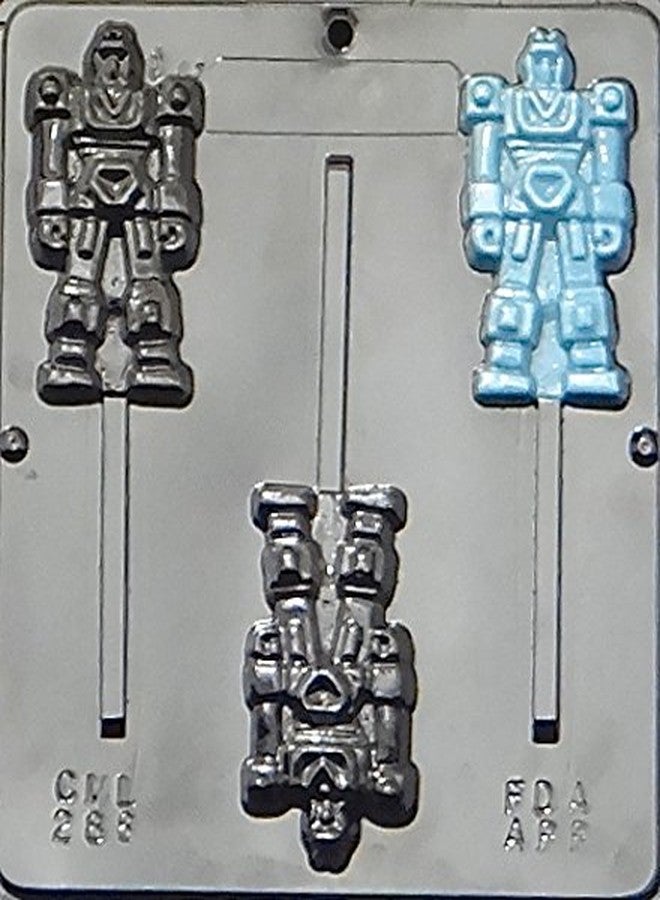 Lollipops Robot Transformer Lollipop Chocolate Candy Mold 288, 3 Cavities, 3.5" x 3.8" - Image 4