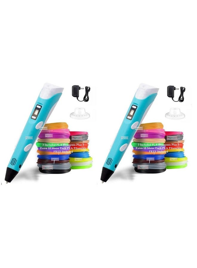 Magicwand® 3D Drawing Printing Pens with LCD Display & Free 12, 1.75 mm PLA Filament Refills【with Adaptor】【6 Yrs & Up】【Pack of 2 Pens】【Colors as Per Stock】 - Image 1