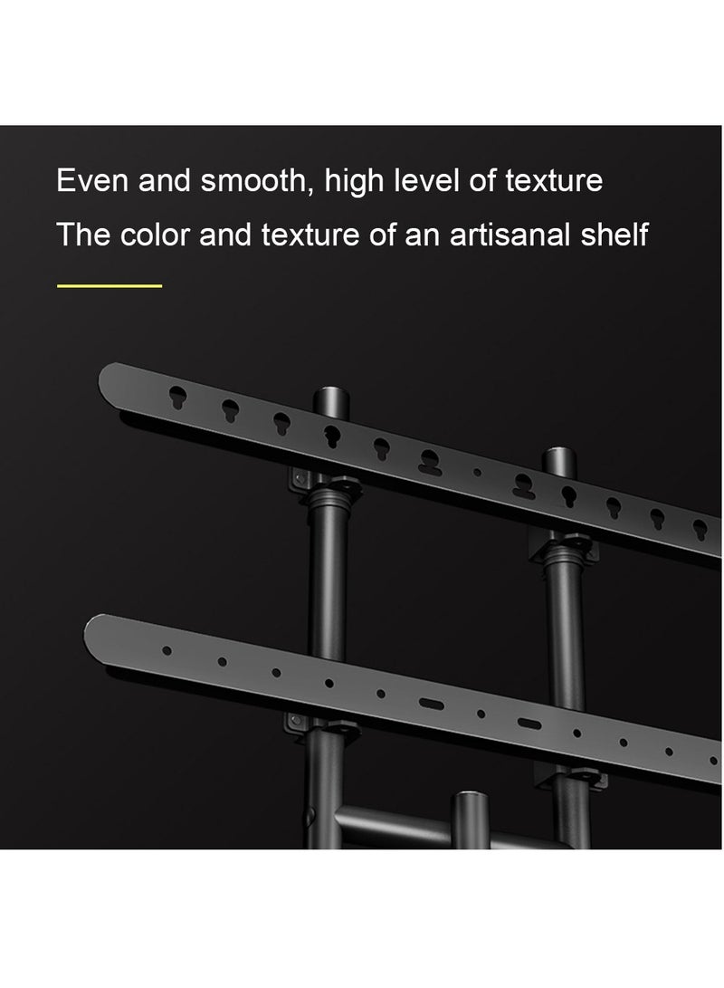 HILLPORT حامل تلفزيون مع قاعدة ثلاثية القوائم من الفولاذ لشاشات مقاس 42-86 بوصة، حامل تلفزيون محمول قابل للتعديل الارتفاع لغرفة النوم وغرفة المعيشة والاستوديو - أسود - Image 3