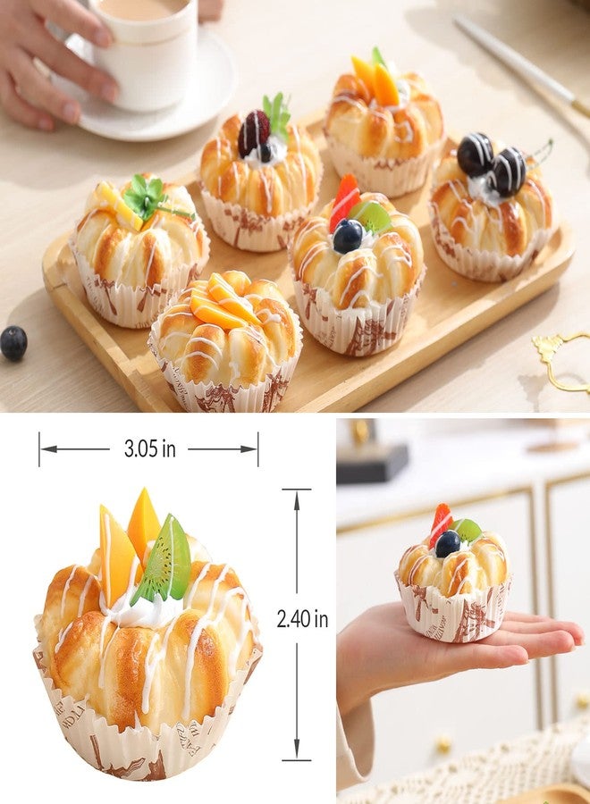 Joeabor Fake Cupcakes, Artificial Cupcakes for Display, Faux Cake Décor, Realistic Fake Artificial Food for Display, Fake Desserts Pastries for Decoration 6 Pack - Image 4