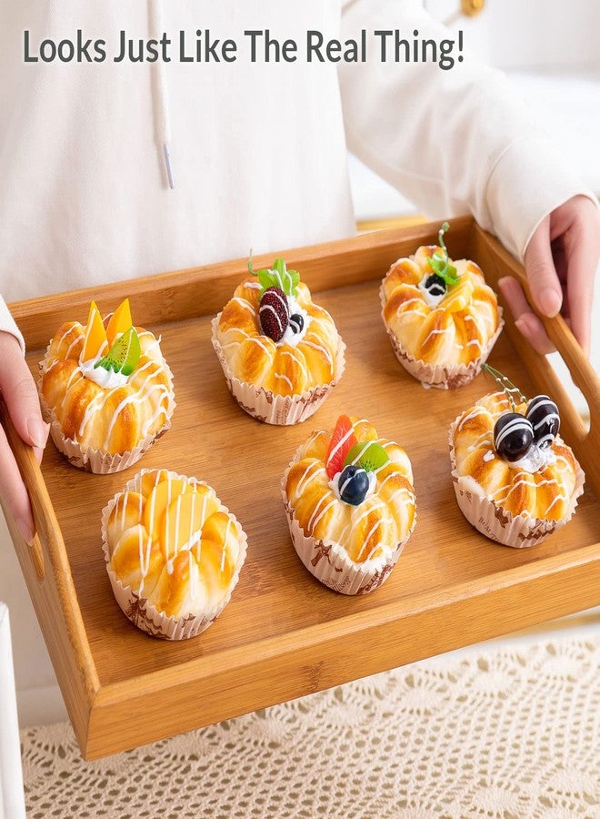 Joeabor Fake Cupcakes, Artificial Cupcakes for Display, Faux Cake Décor, Realistic Fake Artificial Food for Display, Fake Desserts Pastries for Decoration 6 Pack - Image 3