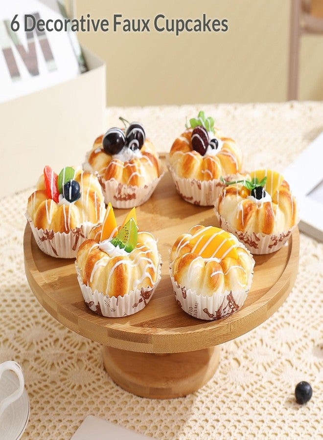 Joeabor Fake Cupcakes, Artificial Cupcakes for Display, Faux Cake Décor, Realistic Fake Artificial Food for Display, Fake Desserts Pastries for Decoration 6 Pack - Image 2