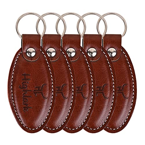 Highlark Brown Signature Leather Finish Keychain for Men & Women | Durable Metal Key Holder for Car and Bike Keys | Elegant Everyday Accessory - Image 1