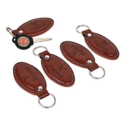Highlark Brown Signature Leather Finish Keychain for Men & Women | Durable Metal Key Holder for Car and Bike Keys | Elegant Everyday Accessory - Image 3