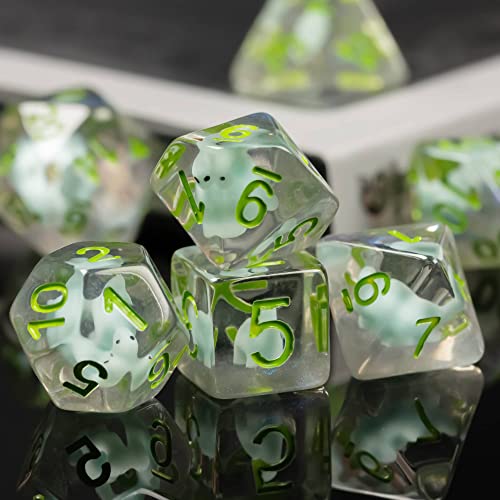 Cusdie 7Die Dice DND Polyhedral Dice Set Filled with Animal for Role Playing Game DD Dice Dinosaur - Image 5