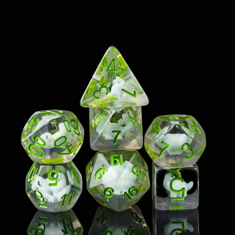 Cusdie 7Die Dice DND Polyhedral Dice Set Filled with Animal for Role Playing Game DD Dice Dinosaur - Image 3
