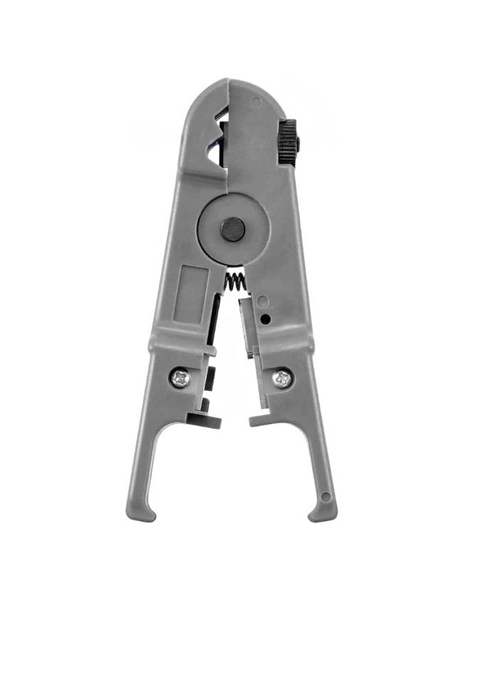 Automatic Stripping Pliers, Universal Coaxial Cable Wire Stripper, Lightweight Portable Rotating Manual Stripper With Knob, Dual Purpose Network Tool For Peeling And Cutting, (1pc, Grey) - Image 1