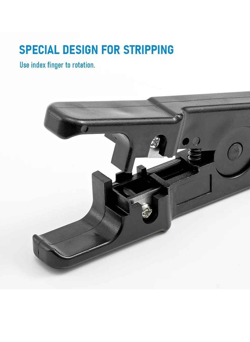 Automatic Stripping Pliers, Universal Coaxial Cable Wire Stripper, Lightweight Portable Rotating Manual Stripper With Knob, Dual Purpose Network Tool For Peeling And Cutting, (1pc, Grey) - Image 4