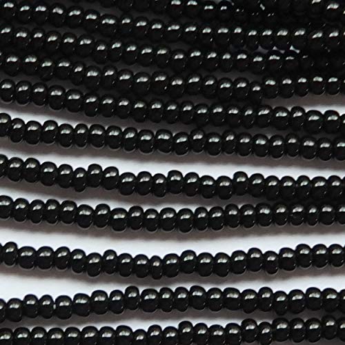 SeedBeadExplosion Seed Beads 11/0 Czech Opaque Black (one Hank Pack) Small Glass Beads - Image 2