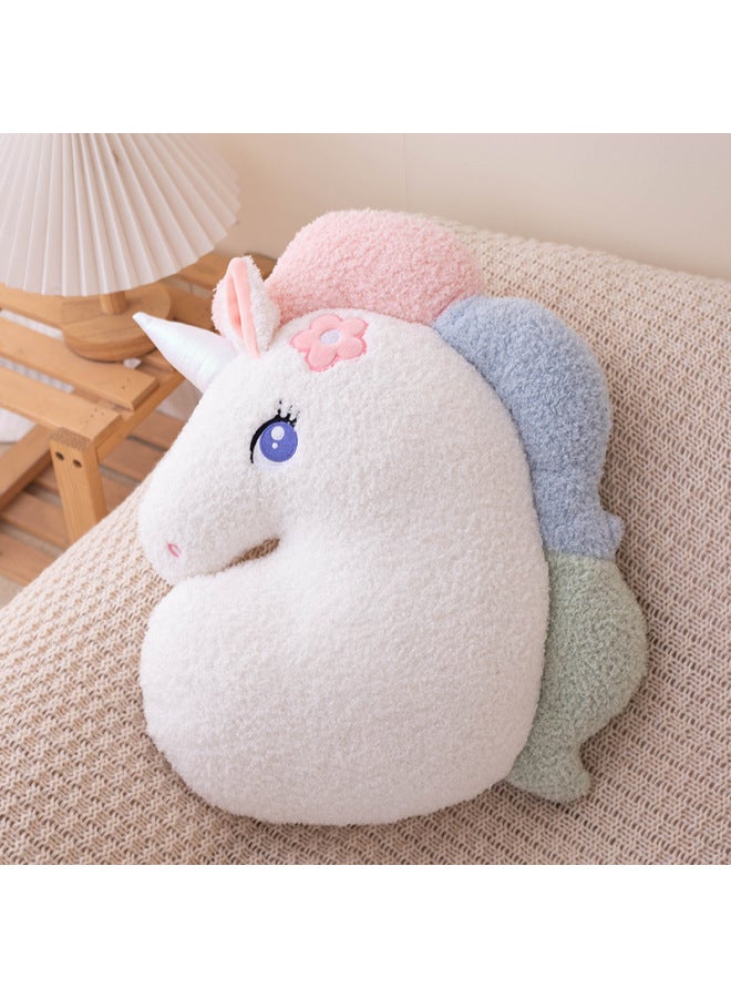 Cute Cloud Pillow Special-shaped Sofa Donut Pillow Living Room Bedroom Back Cushion Bay Window Bedside Pillow Girl-Specifications:Unicorn-45CM-Color:40-50cm - Image 1