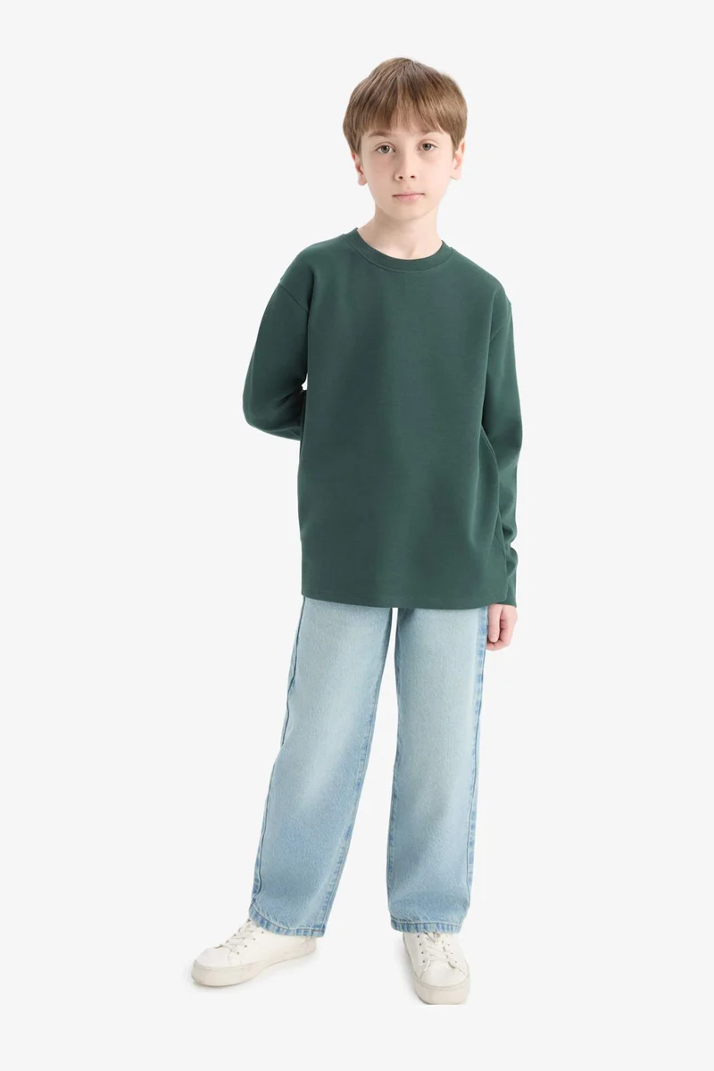 DeFacto Boy Crew Neck Basic Long Sleeve T-Shirt