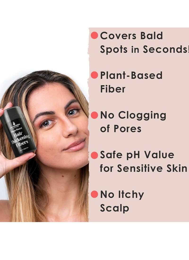 HAIR THICKNESS MAXIMIZER - Hair Fibers for Thinning Hair for Women & Men - Plant Based Hair Fibers To Cover Up Bald Spots - Instant Hair Filler, Hair Building Fiber - Non Itchy Hair Powder - Easy Wash Hair Fiber (Black) - Image 1