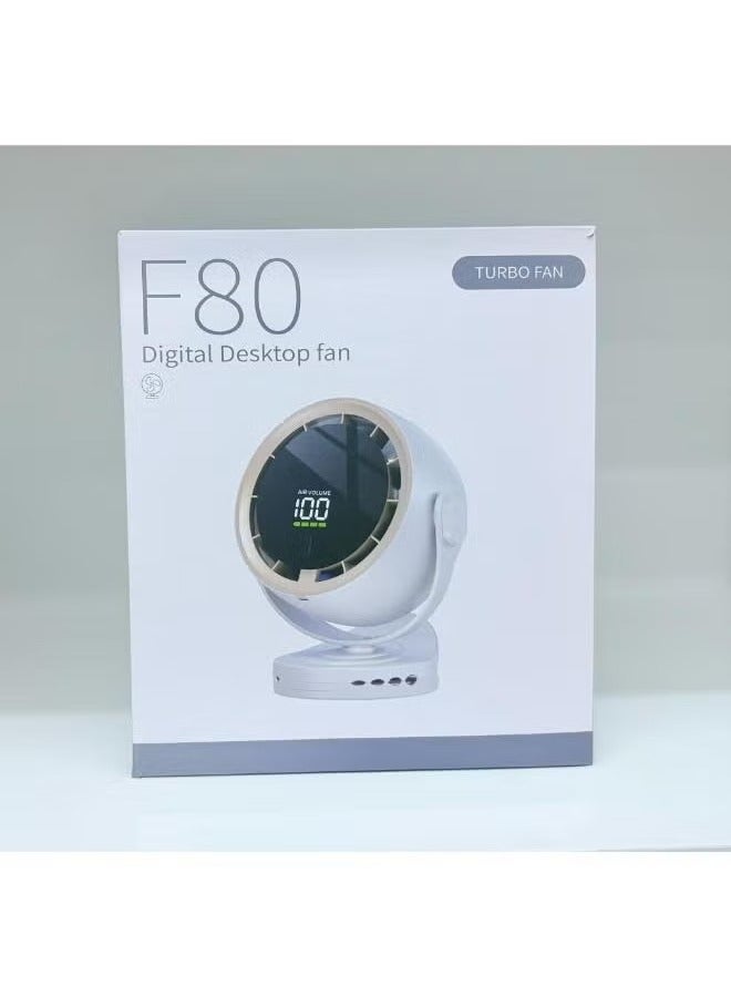 TIGER مروحة توربو للدوران قابلة لإعادة الشحن – مروحة مكتبية وجدارية تعمل بالطاقة USB مع شاشة رقمية، 4 إعدادات للسرعة، مؤقت ذكي، تدفق هواء هادئ، وبطارية 4000 مللي أمبير – حل تبريد مدمج وموفر للطاقة للاستخدام في المنزل، المكتب، وفي الهواء الطلق - Image 4