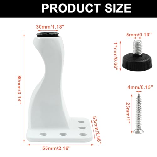 Murtenze 3.15 Inch Metal Furniture Legs S Shaped - Adjustable Sofa Replacement Legs Set of 4, Unique Modern Couch Feet for Furniture, Chairs, Bed, White - Image 2