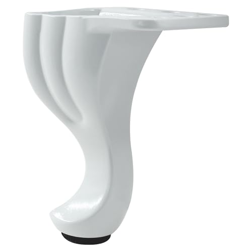 Murtenze 3.15 Inch Metal Furniture Legs S Shaped - Adjustable Sofa Replacement Legs Set of 4, Unique Modern Couch Feet for Furniture, Chairs, Bed, White - Image 4