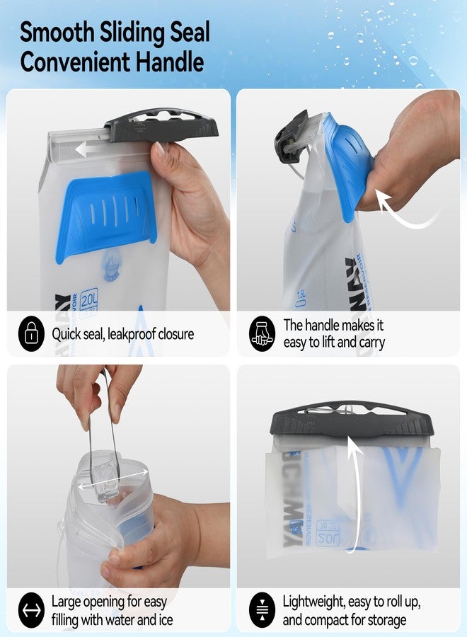 MARCHWAY Lightweight TPU Hydration Bladder 2L/3L for Hydration Packs, Slide-Seal Wide Mouth Water Reservoir Bag with Carry Handle for Hiking, Cycling, Running, Camping, Travel (2L White 70oz) - Image 3