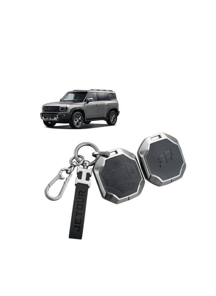 Generic Jetour Traveler T2 Metal Key Cover Full Protection Stylish Key Ring Perfect for Car Keys Durable & Elegant Design  - Image 1
