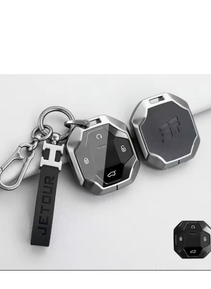 Generic Jetour Traveler T2 Metal Key Cover Full Protection Stylish Key Ring Perfect for Car Keys Durable & Elegant Design  - Image 5