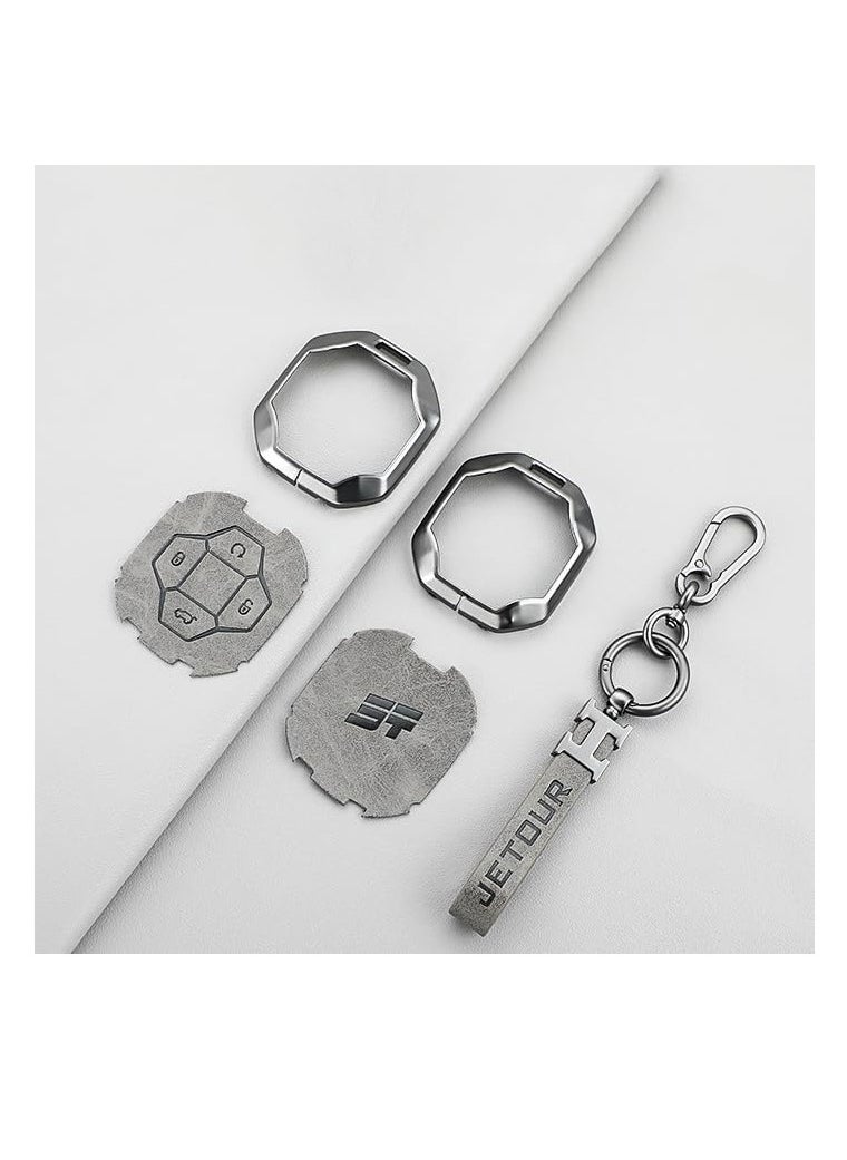 Generic Jetour Traveler T2 Metal Key Cover Full Protection Stylish Key Ring Perfect for Car Keys Durable & Elegant Design  - Image 2