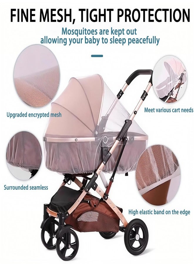 Vakerga 2Pack Baby Mosquito Net for Stroller Durable Mesh Bug Cover with Elastic Edge Bassinets, Cradles, Playards, Pack Plays and Portable Mini Crib(White&Black) - Image 2