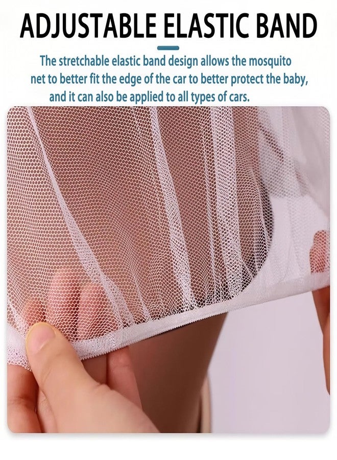 Vakerga 2Pack Baby Mosquito Net for Stroller Durable Mesh Bug Cover with Elastic Edge Bassinets, Cradles, Playards, Pack Plays and Portable Mini Crib(White&Black) - Image 3
