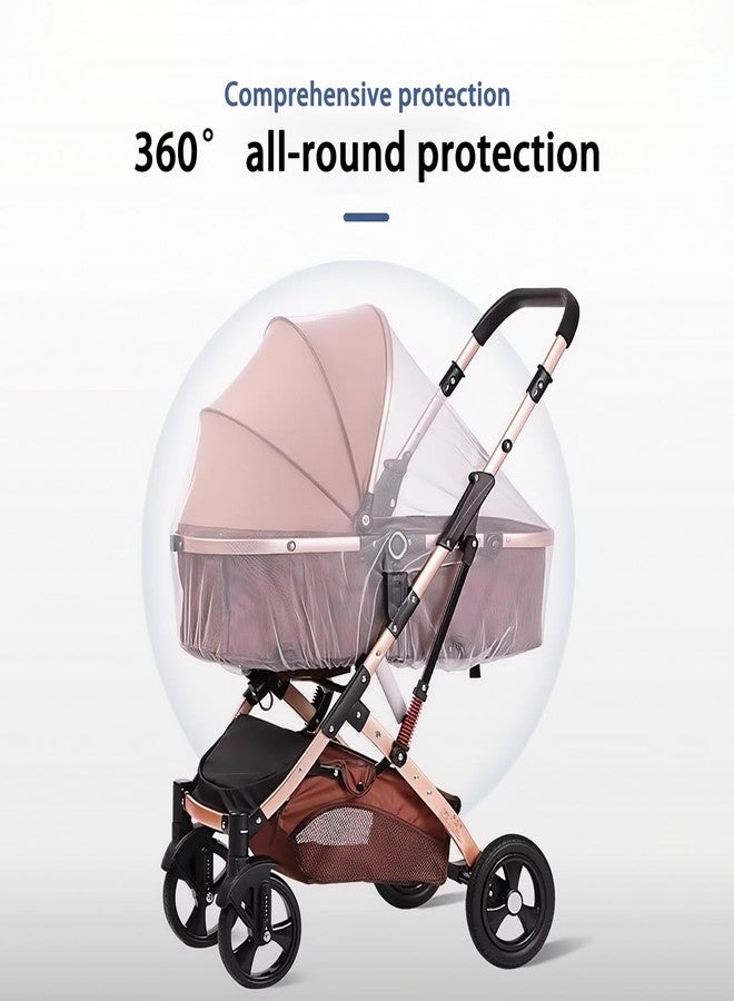 Vakerga 2Pack Baby Mosquito Net for Stroller Durable Mesh Bug Cover with Elastic Edge Bassinets, Cradles, Playards, Pack Plays and Portable Mini Crib(White&Black) - Image 4
