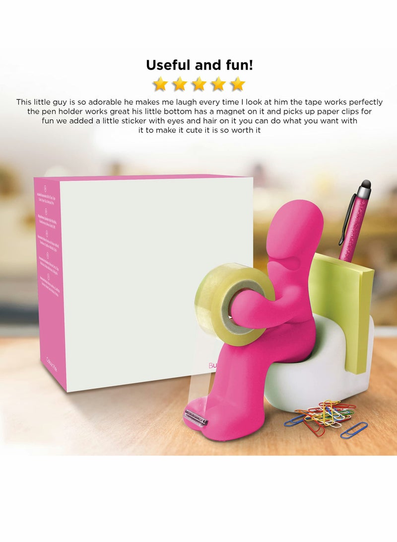 Tape Dispenser,Tape Supply Station, Funny Accessory for Office, Home or School, Fun Novelty Desk Tidy and Desktop Holder Includes Paper Clips, Ideal Present