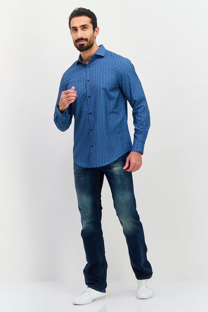 PERRY ELLIS قميص رجالي بأكمام طويلة ومطبع بألوان متعددة، يناسب جميع المقاسات - Image 2