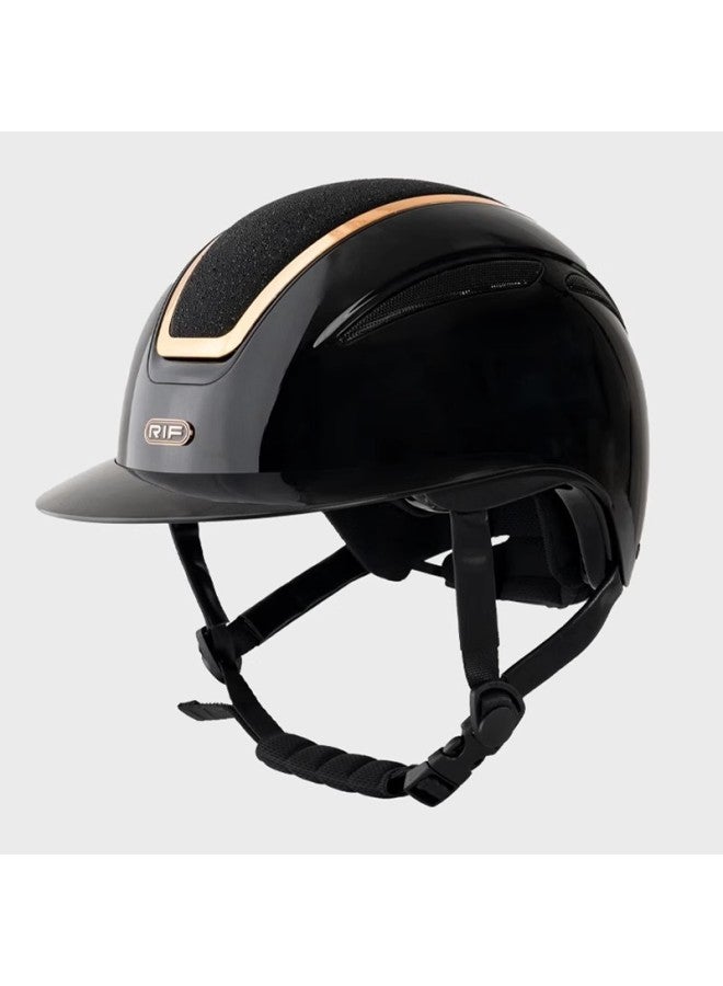 Glossy Gold Frame New Rif Helmet Equestrian Helmet Shock-absorbing And Anti-collision Professional Equestrian Equipment Riding Helmet 266.4cm Dragon