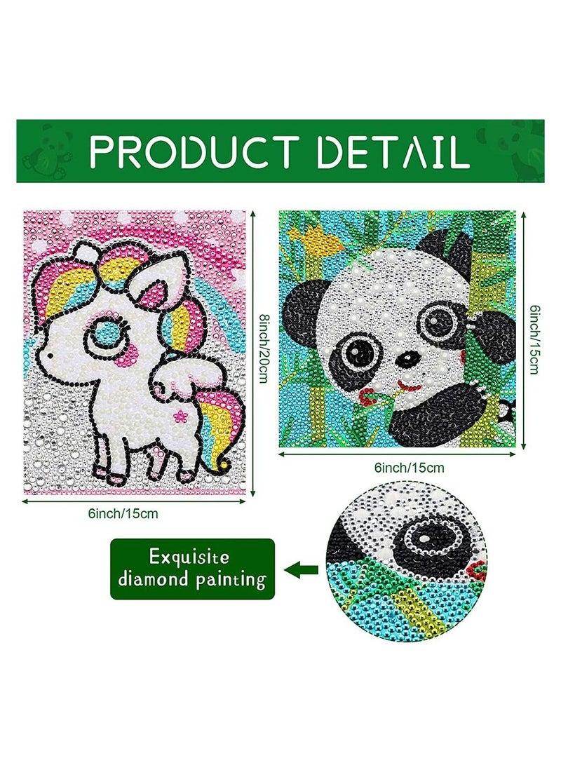 SYOSI Diamond Painting Kit, SYOSI 4 Pieces 5D Diamond Painting Kit for Kids Full Drill Painting by Number Kits for Beginners DIY Rhinestone Art Craft Set for Home Office Wall Decor - Image 2