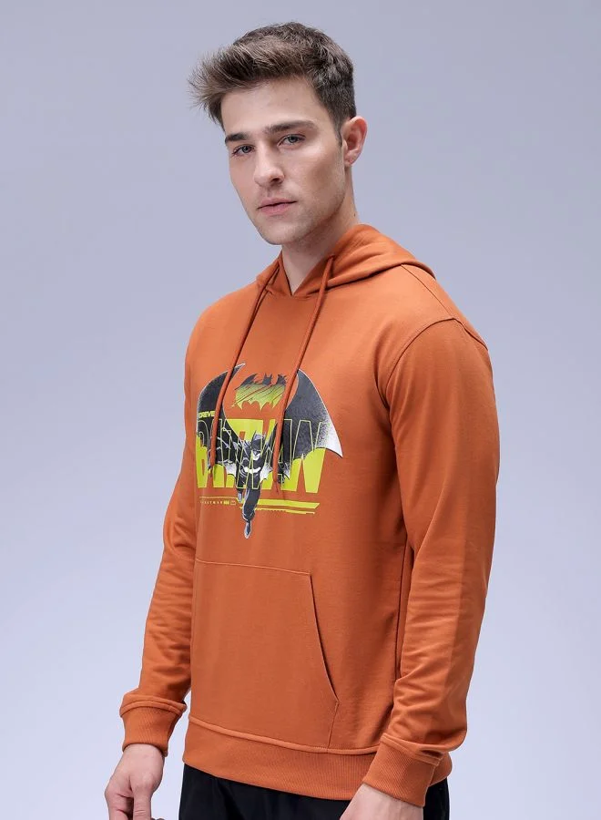 The Indian Garage Co Men Regular Fit Batman Overhead Hooded Sweatshirt