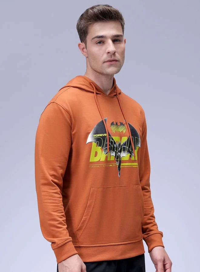 The Indian Garage Co Men Regular Fit Batman Overhead Hooded Sweatshirt