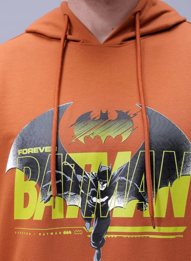 The Indian Garage Co Men Regular Fit Batman Overhead Hooded Sweatshirt