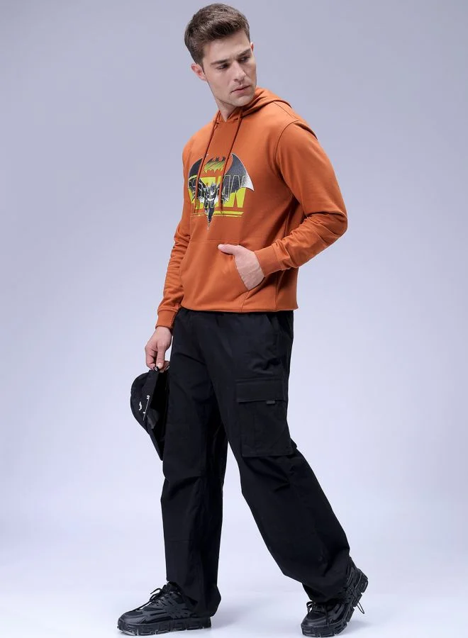 The Indian Garage Co Men Regular Fit Batman Overhead Hooded Sweatshirt