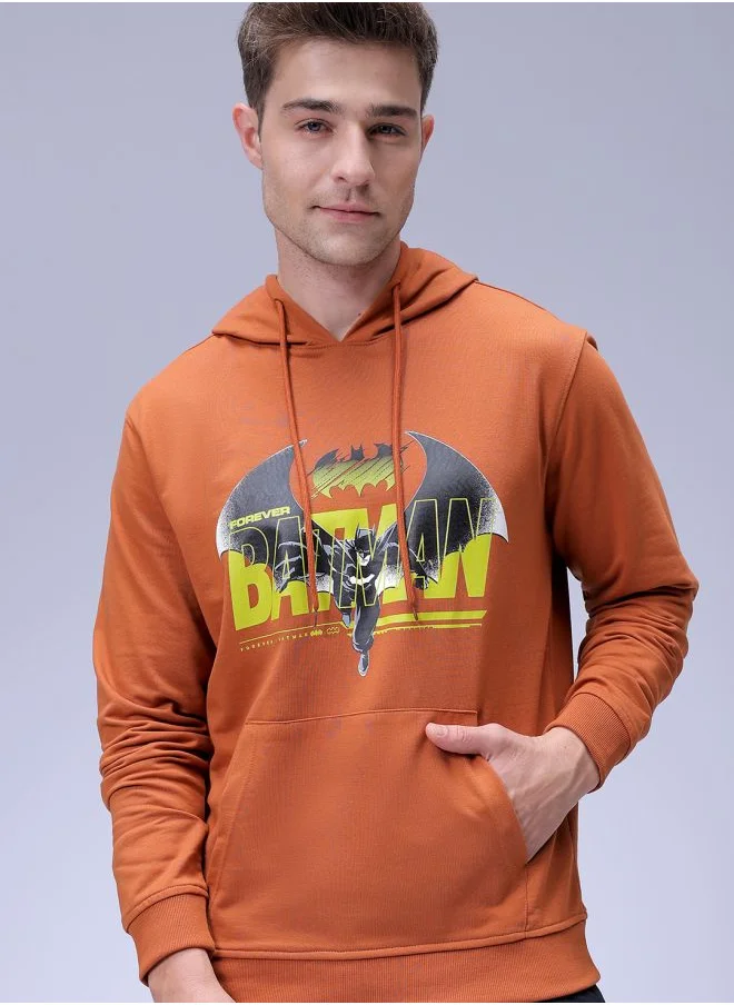 The Indian Garage Co Men Regular Fit Batman Overhead Hooded Sweatshirt