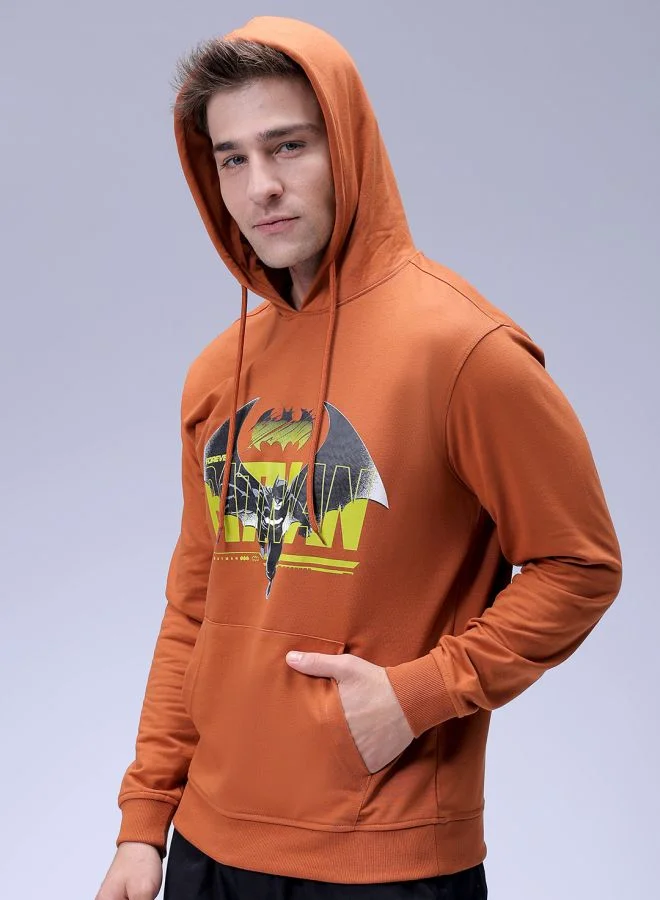 The Indian Garage Co Men Regular Fit Batman Overhead Hooded Sweatshirt