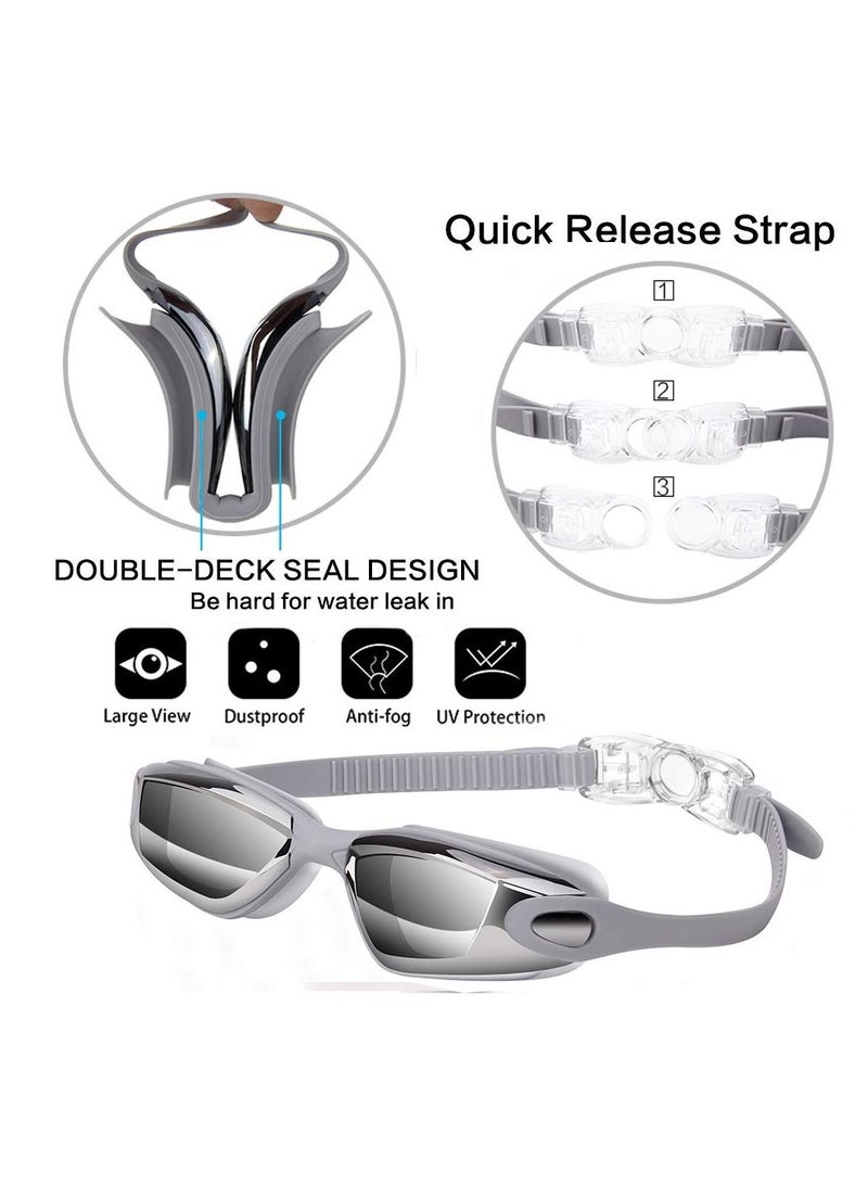 SYOSI Swim Goggles Swimming Goggles with Nose Clip, Earplugs, and Case - Anti-Fog, UV Protection, No Leaking - Image 2