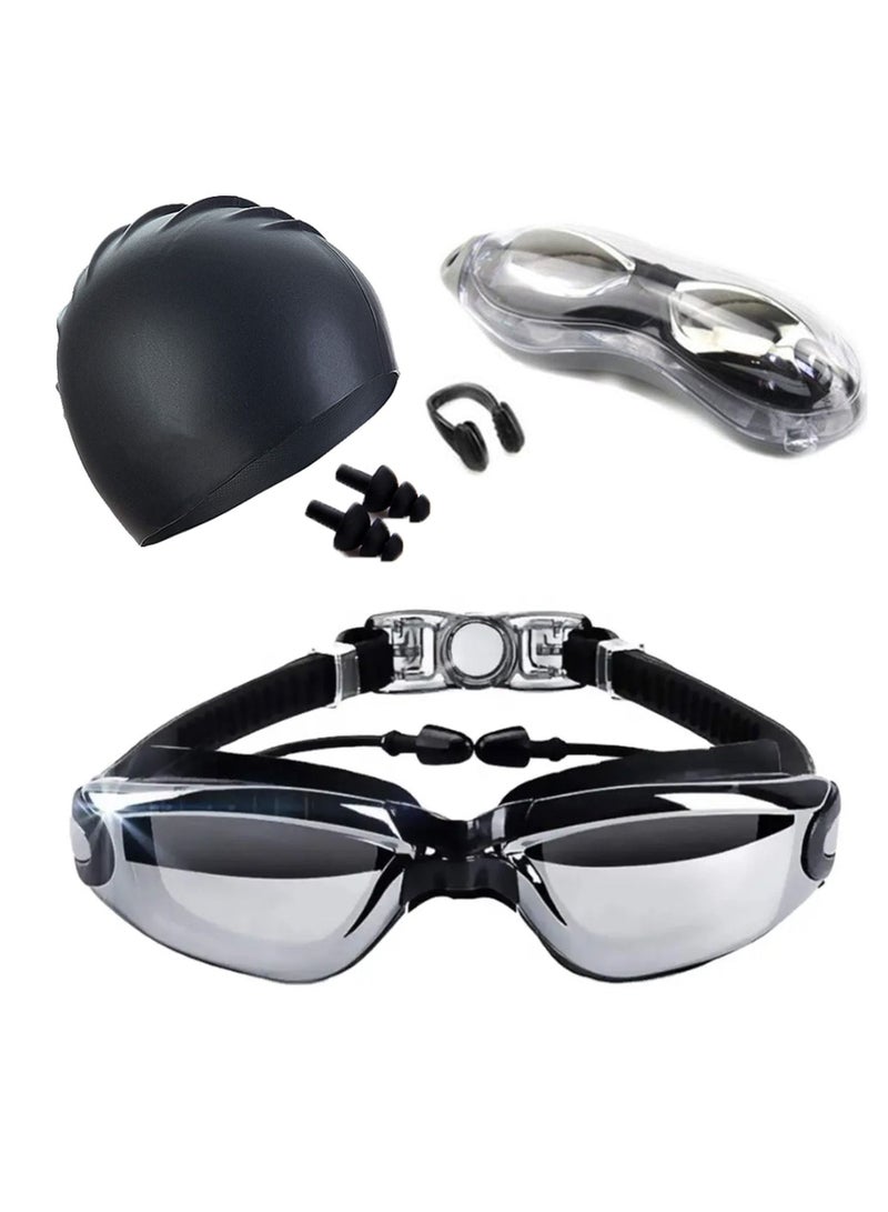 SYOSI Swim Goggles Swimming Goggles with Nose Clip, Earplugs, and Case - Anti-Fog, UV Protection, No Leaking - Image 1