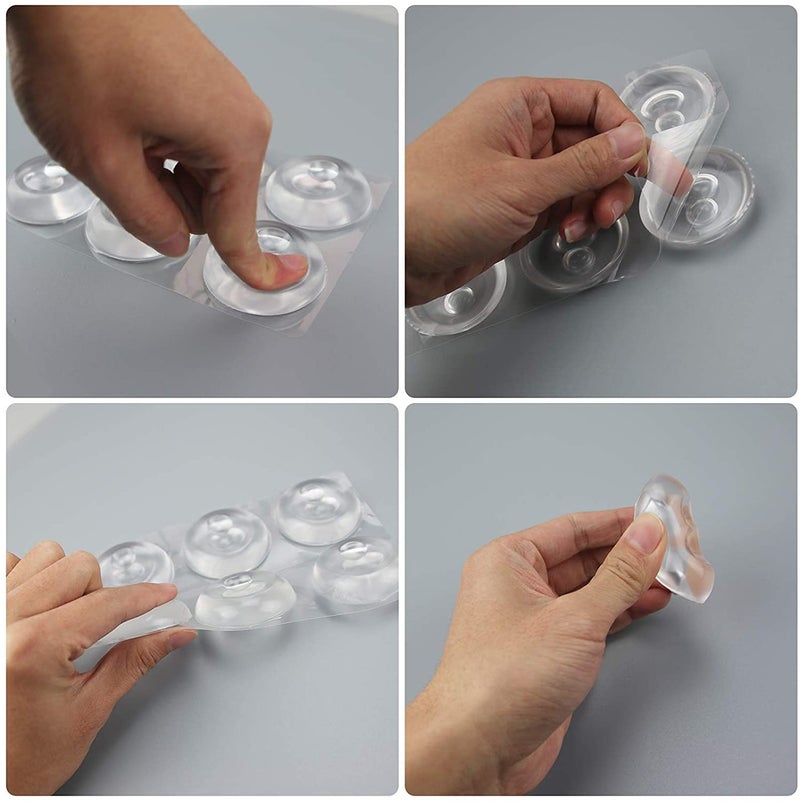 KeepCart Silicone (9 PCs) Door Bumper Wall Protector Self Adhesive Clear Door Stopper Knob Pads,Soft Reusable Rubber Wall Protectors Shield - Image 5