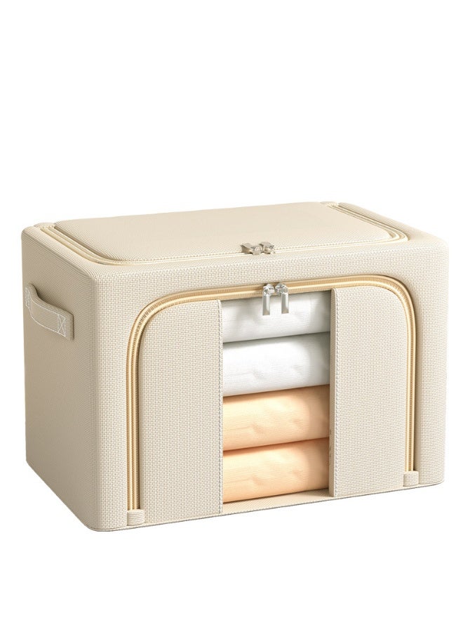 MIXDE 2-Piece Foldable Fabric Closet Organizer Bag Set With Carry Handles And Clear Window,66L Large Capacity Steel Frame Storage Bins - Image 5