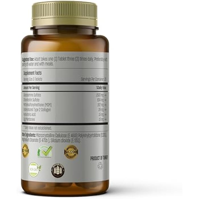 TALYA Glucosamine Supplement 1500 mg - 1 Month Supply - with Chondroitin, MSM, Collagen, Hyaluronic Acid - Non-GMO, 60 Tablets - Supports Joint Mobility and Comfort - Image 2