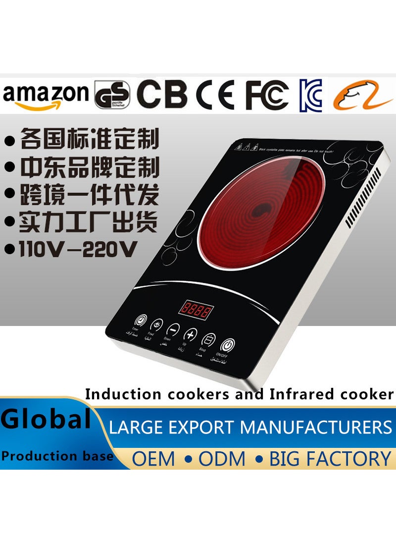 Generic - Intelligent electric ceramic stove 3500W factory foreign trade cross-border Middle East home appliance factory 110Vcooker electric ceramic stove British and Australian regulations without handle 2200W Middle East - Image 1