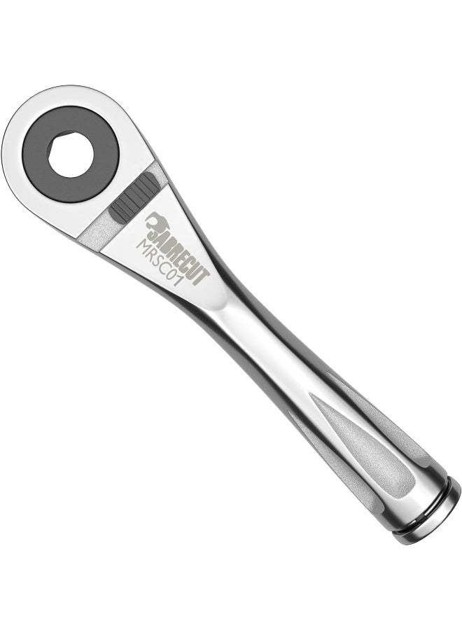 Sabrecut 4 Piece  Mrsc01K1 Mini Micro Ratchet 1/4" Hex Stainless Steel Professional 72 Tooth Gear Hand Ratchet Wrench With 1 7/64" Ph2 Pz2 Screwdriver Bits And A Magnetic 2 23/65" Impact Bit Holder  - Image 4