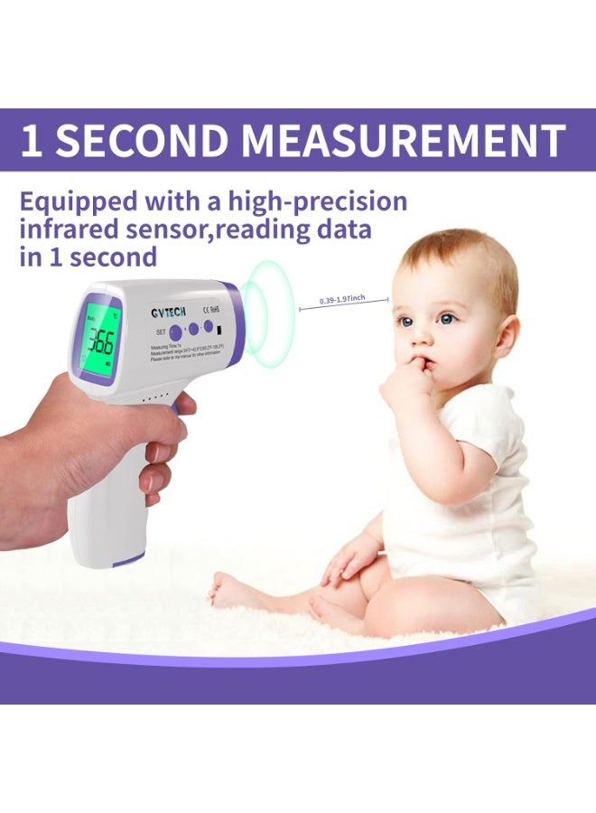 GVTECH Non-Contact Infrared Forehead Thermometer Gun – Accurate & Fast Digital Temperature Measurement with 3-Color Backlight Display for Adults & Kids – Home & Health Care - Image 2