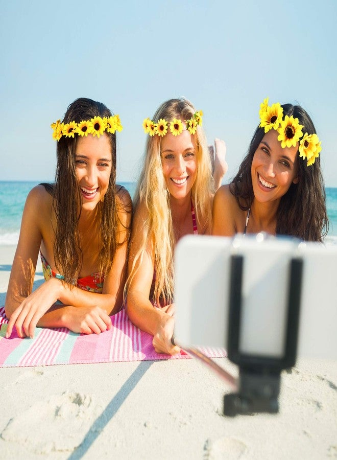 Fiada 16 Pieces Sunflower Hair Accessories Include Sunflower Theme 10 Headbands 2 Hair Clips 8 Hairpins yellow Floral Hippies Daisy Crown Photo Props for Women Girls Bridesmaids Wedding - Image 2
